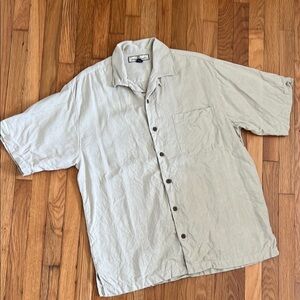 Tommy Bahama Shirt Mens S Green Short Sleeve 100% Silk Floral Island Tropical